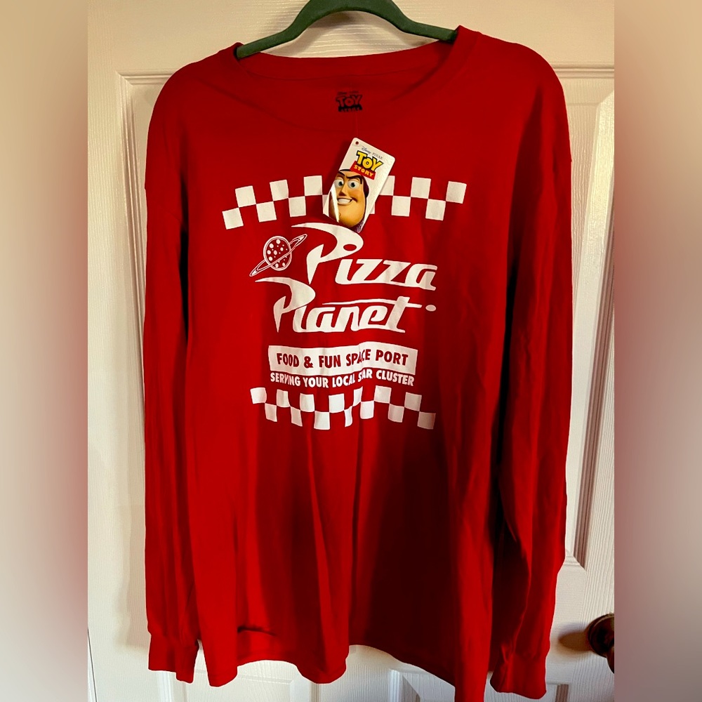 Disney Red Pizza Planet Long Sleeve Tee